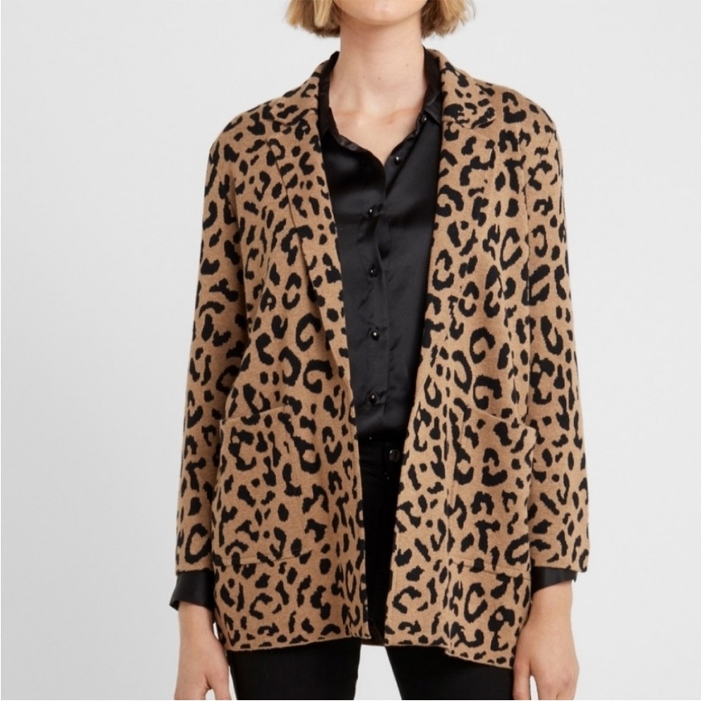 J. Crew sophie animal print sweater blazer